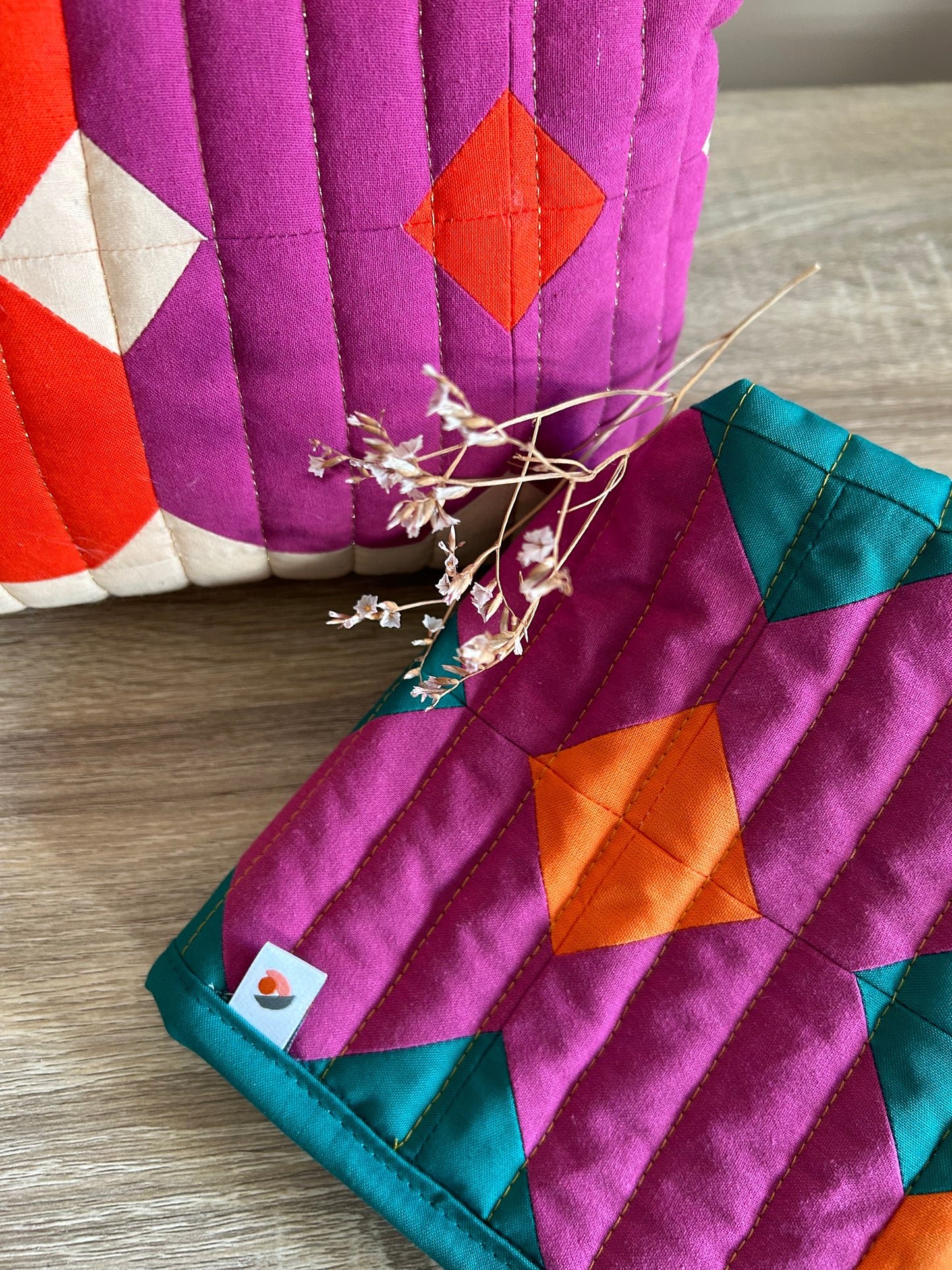 Kit de quilt moderne - La flower pouch