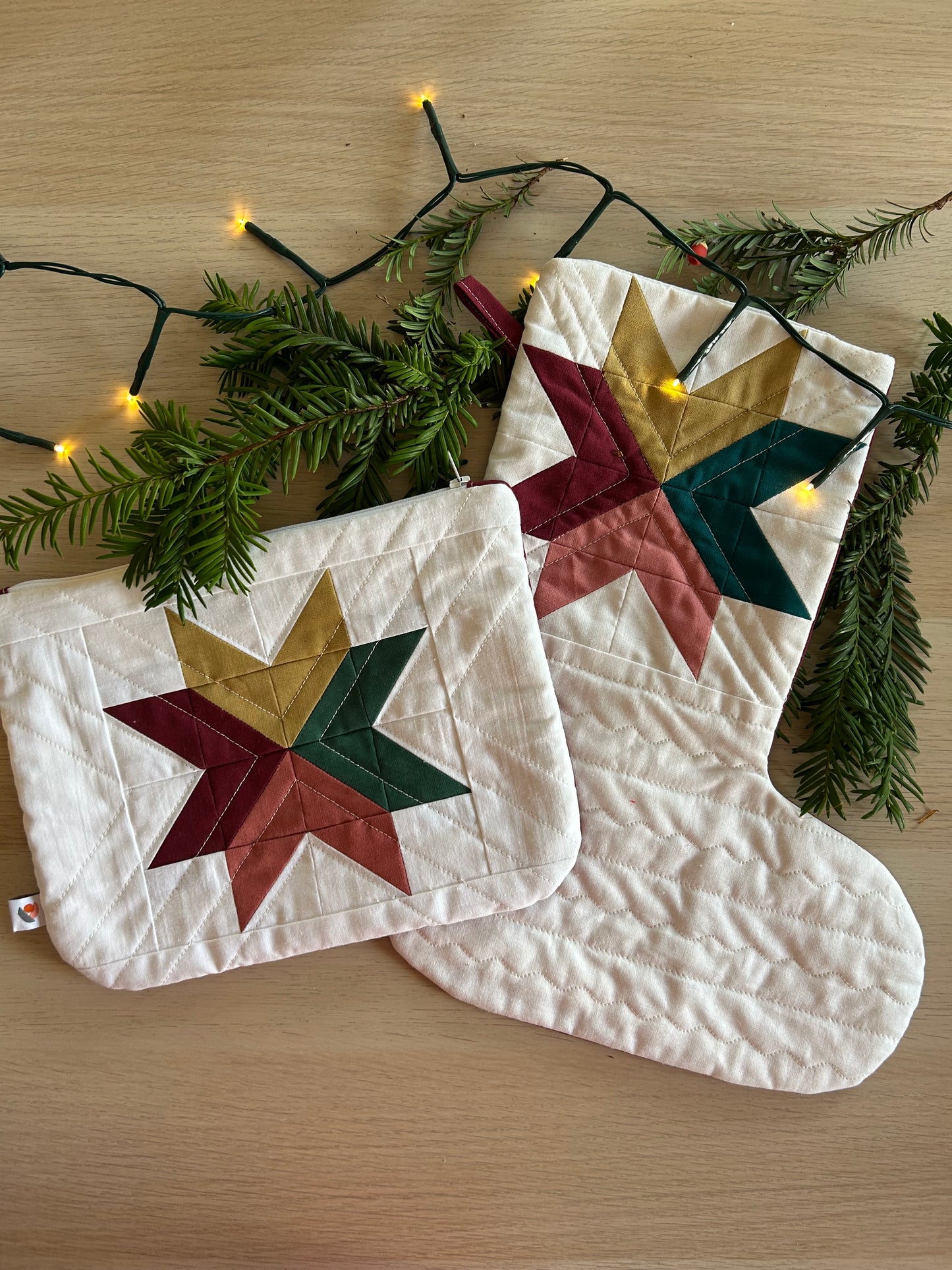 Kit Chaussette ou trousse de noël étoile : 2 tutos / 1 projet