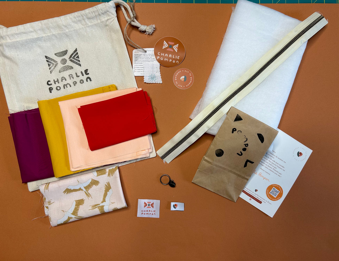 Kit de quilt moderne - La flower pouch