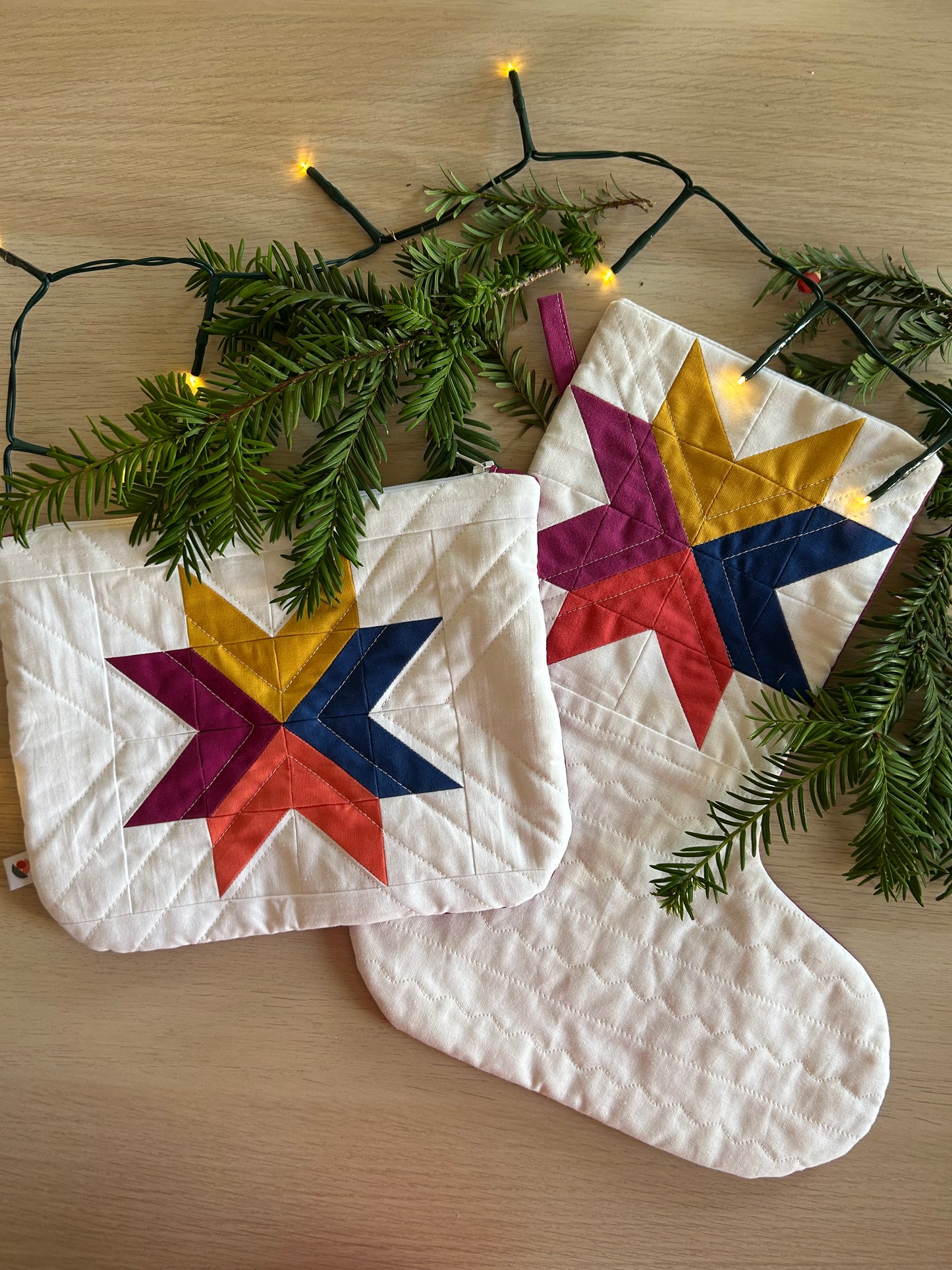 Kit Chaussette ou trousse de noël étoile : 2 tutos / 1 projet
