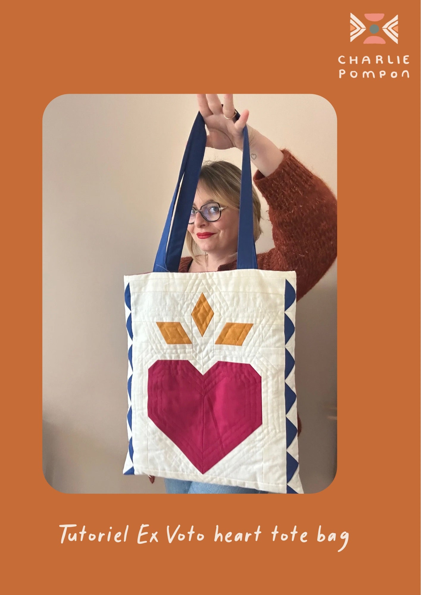 Tutoriel Tote bag Ex voto heart - en cm ou en inch au choix