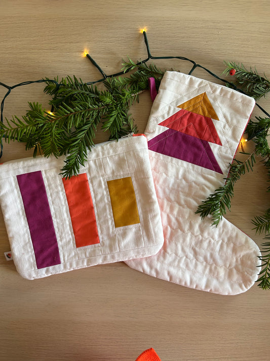 Kit Chaussette de noël sapin ou trousse moderne : 2 tutos / 1 projet